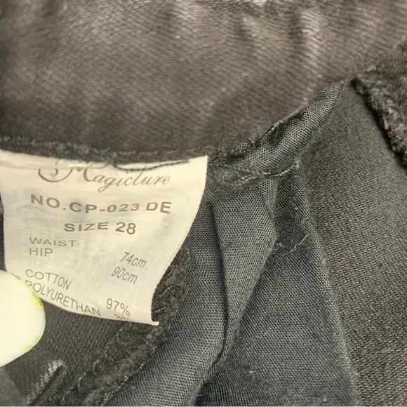 Denim Overalls Woman 28  Black Straight Crop Stretch Pockets  Mid Rise Y2K Retro - Picture 10 of 13